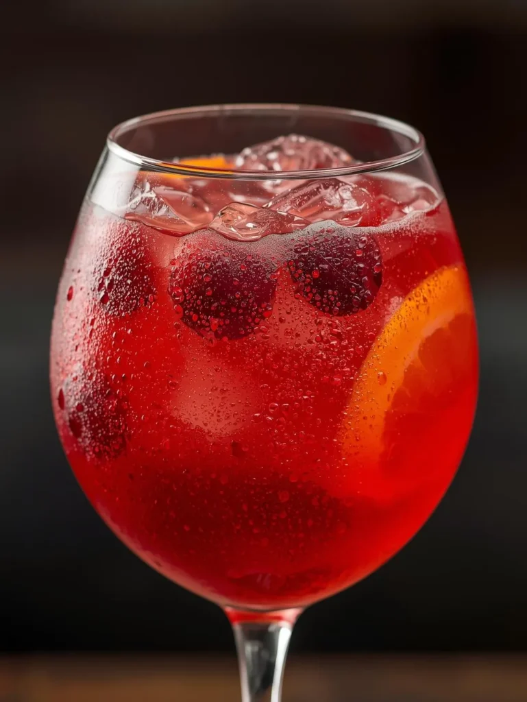 Citrus Berry Mocktail Restaurant Serve Style Closeup Modern Glass Or Bowl