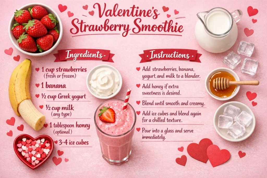 Classic Valentines Strawberry Smoothie