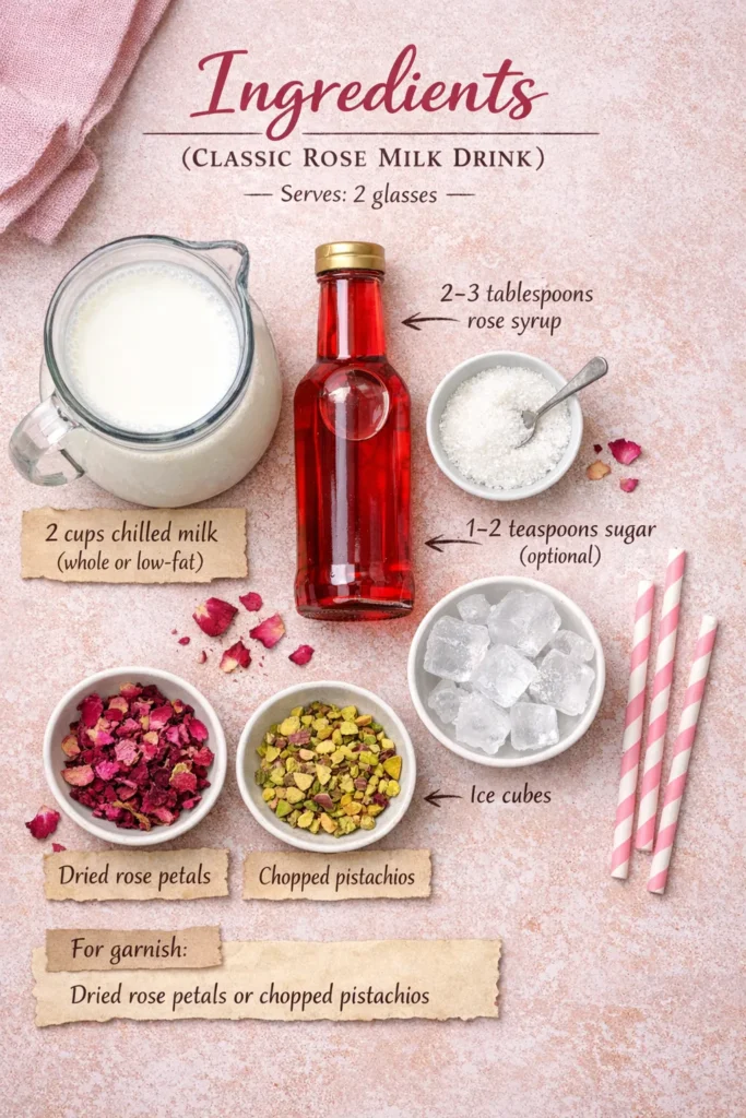 Classic Rose Milk Drink Ingredients