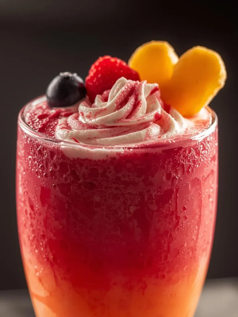 Dairy Free Tropical Valentine Smoothie Resturent Serve Style Closeup