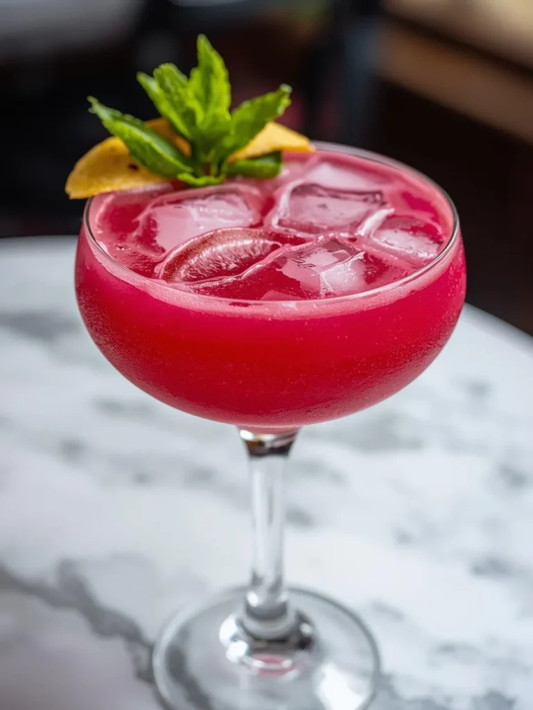 Dragon Fruit Pink Mocktail Resturent Serve Style Closeup