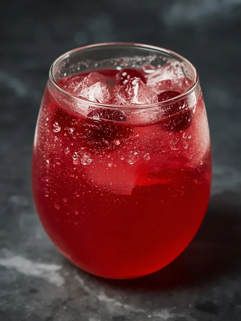 Ginger Berry Comfort Mocktail Restaurant Serve Style Closeup Modern Glass Or Bowl