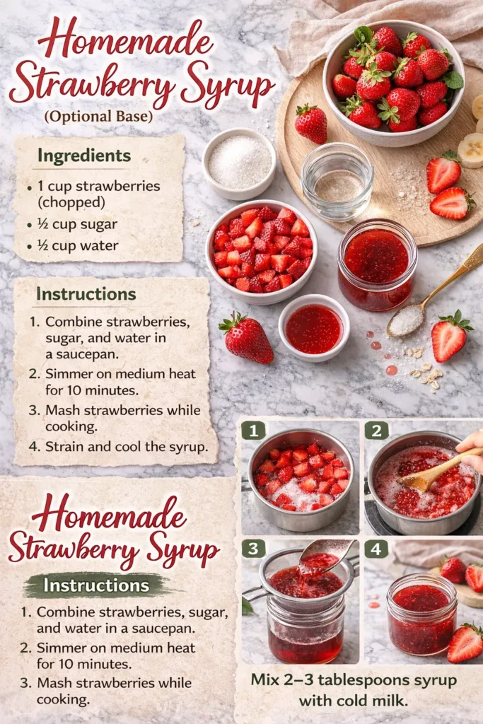 Homemade Strawberry Syrup Optional Base