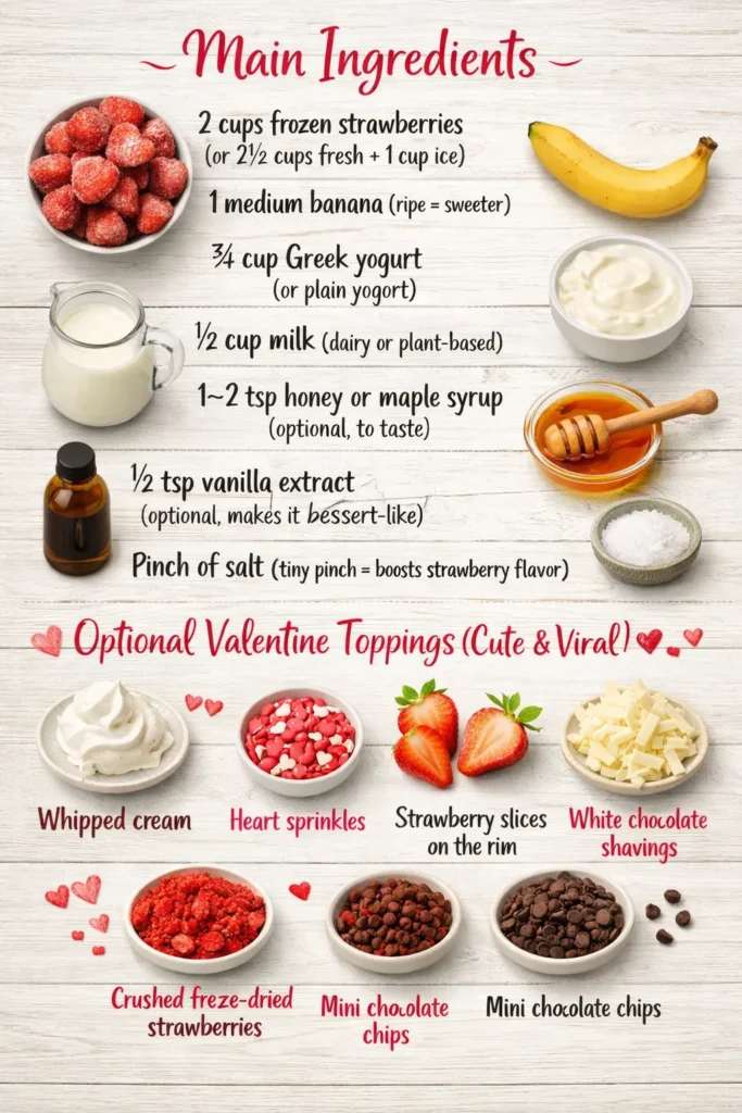 Ingredients Strawberry Smoothie