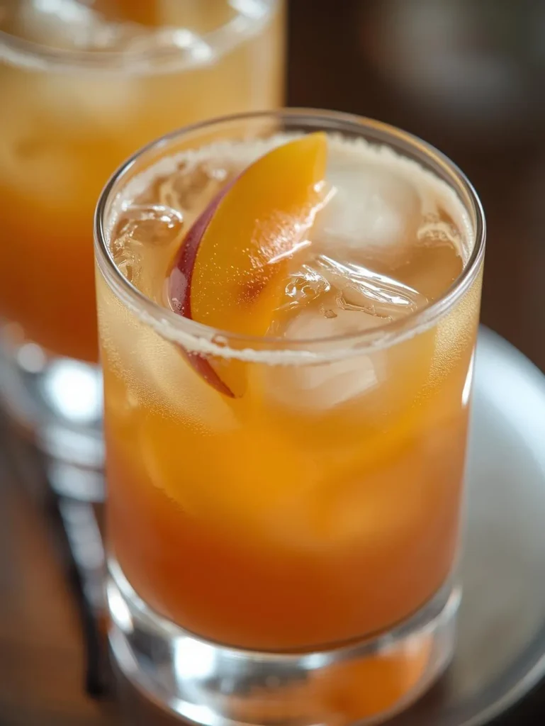 Peach Vanilla Cream Mocktail Resturent Serve Style Closeup