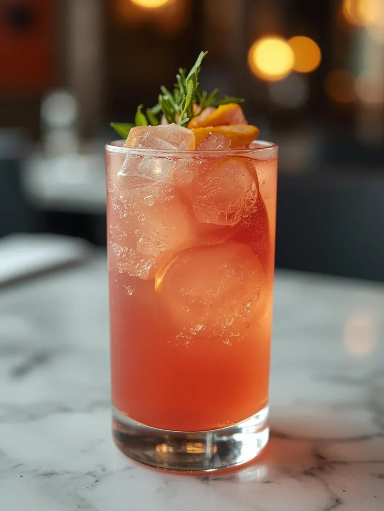 Pink Grapefruit Honey Spritz Resturent Serve Style Closeup