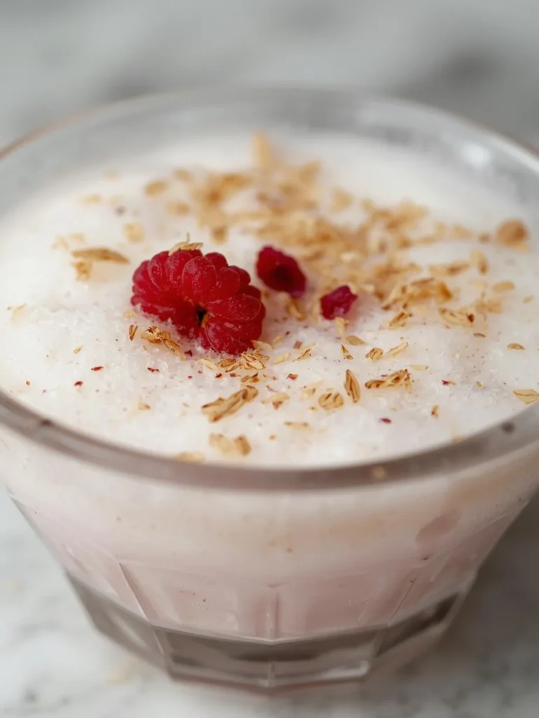 Rose Coconut Milk Resturent Serve Style Closeup Mordern Glass Or Bowl