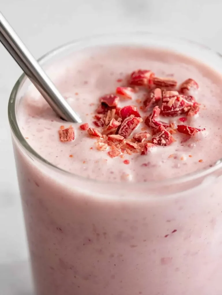 Rose Protein Milk Resturent Serve Style Closeup Mordern Glass Or Bowl