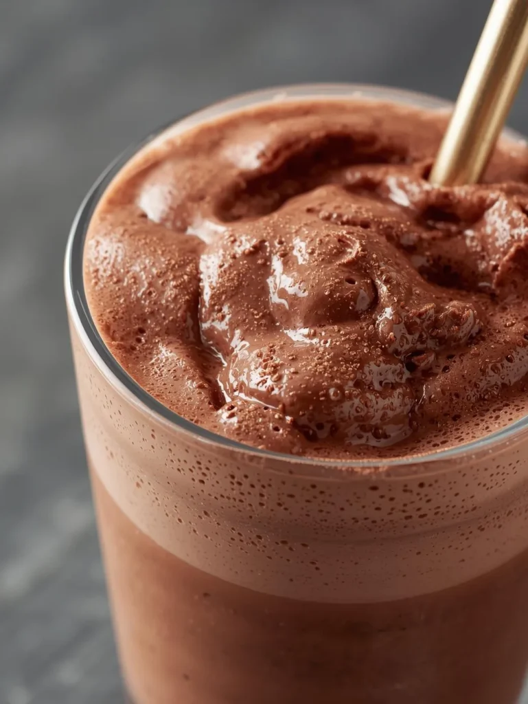 Strawberry Chocolate Milk Resturent Serve Style Closeup Mordern Style