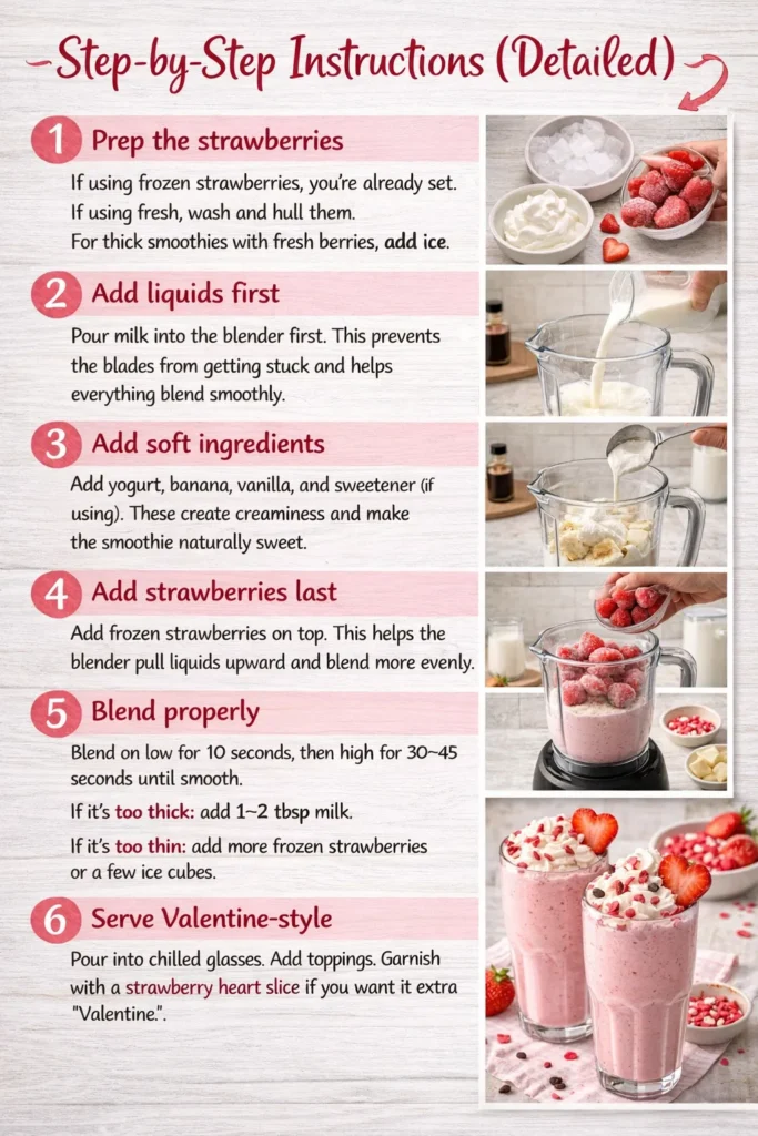 Strawberry Smoothie Step By Step Instruction