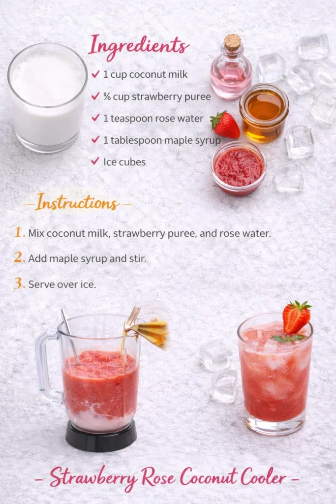 Strawberry Rose Coconut Cooler Recipe
