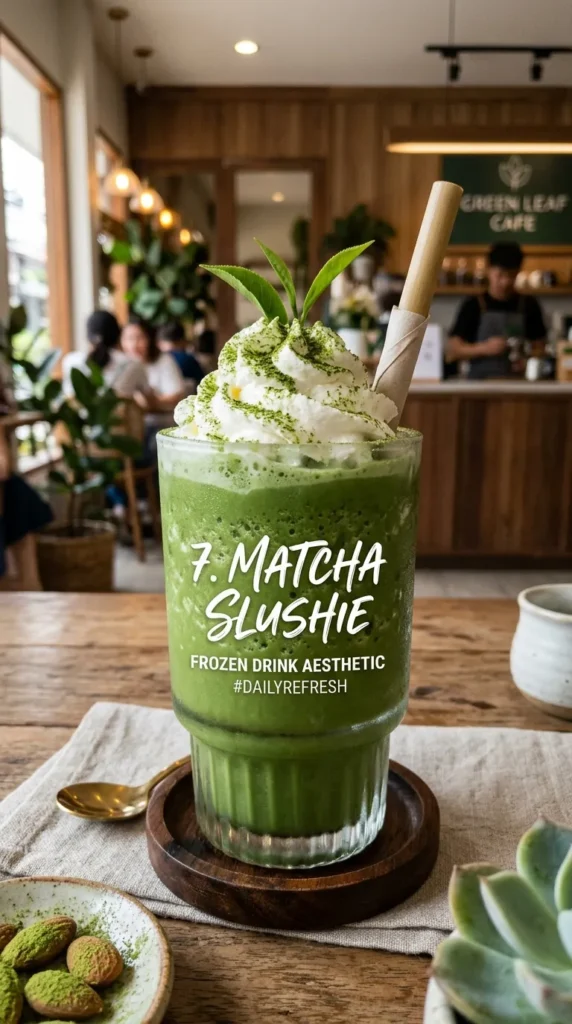 7  Matcha Slushie Frozen Drink