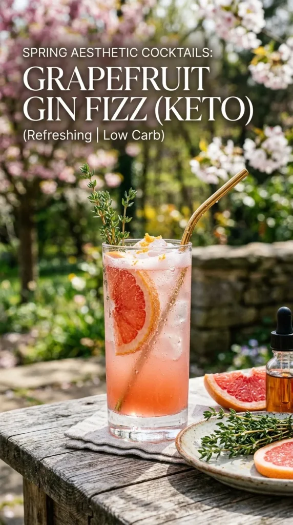 7 Spring Aesthetic Cocktails Grapefruit Gin Fizz Keto