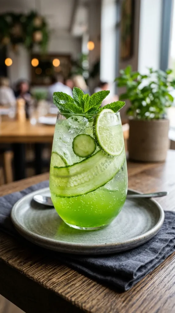 Cucumber Lime Cordial Spritz Cooling Green