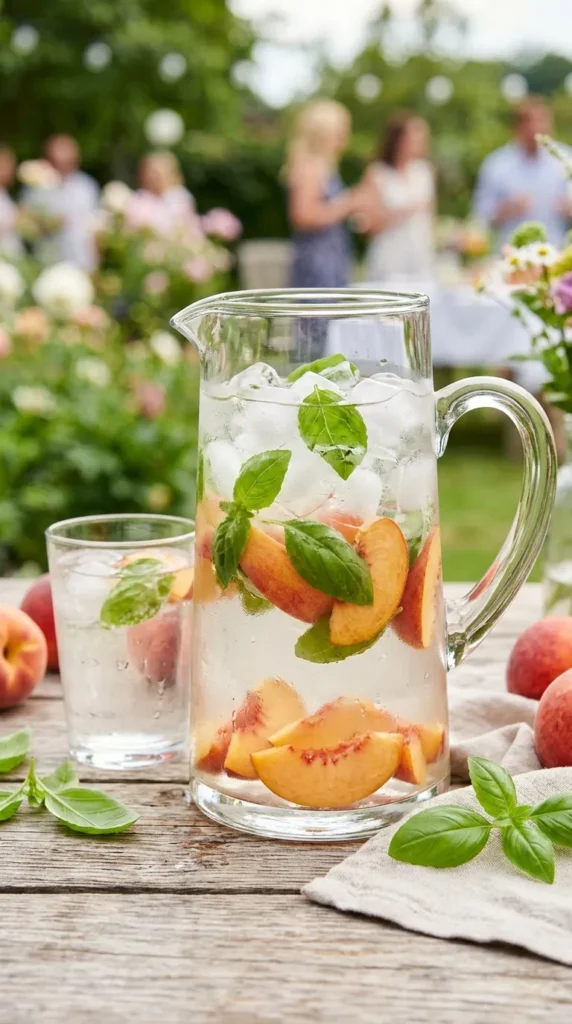 Peach Basil Refreshment Fruit Infused Water