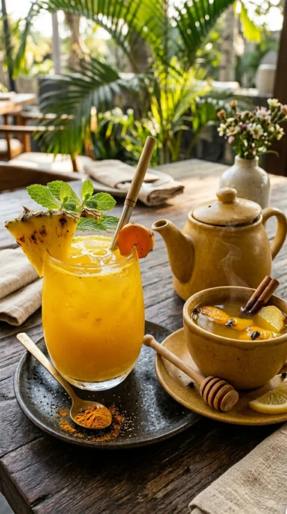 Tropical Turmeric Pineapple Juice Summer Cooling